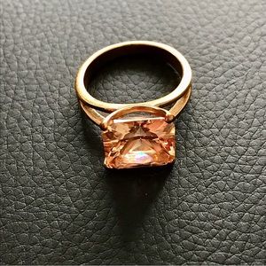 Gold Amber Gemstone Ring